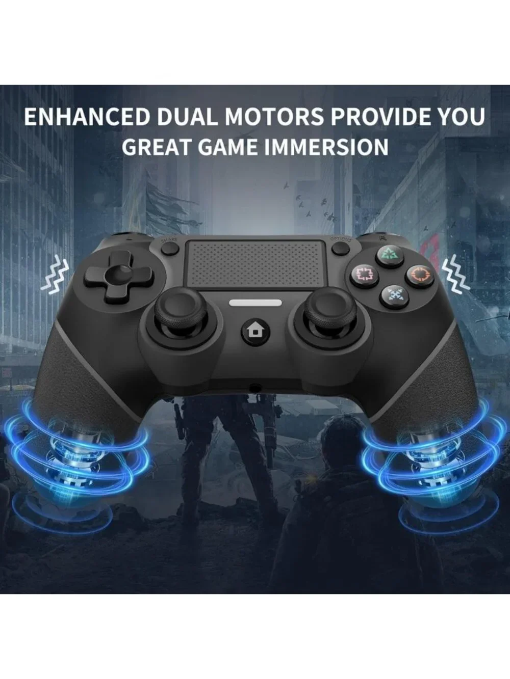 Wireless PS4 Controller with Dual Vibration, 1000mAh Battery & 6-Axis Sensor